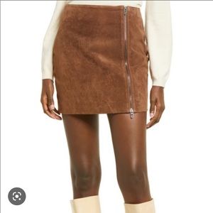 Nordstrom BLANK NYC Suede Zip Mini Skirt NWT